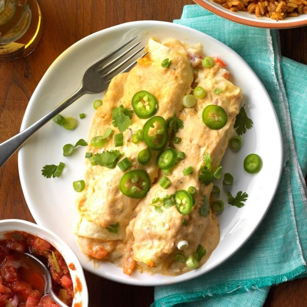 Creamy seafood enchiladas