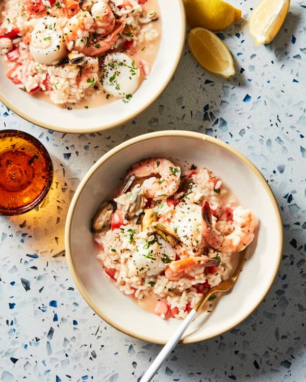 Creamy seafood risotto 