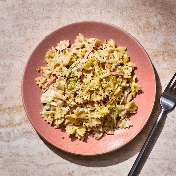 Creamy sesame pasta slaw