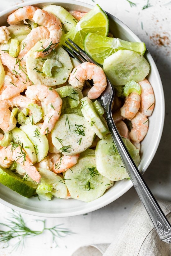 Creamy shrimp and celery salad
