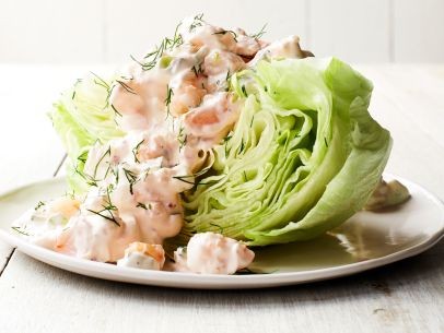 Creamy shrimp and dill wedge salad