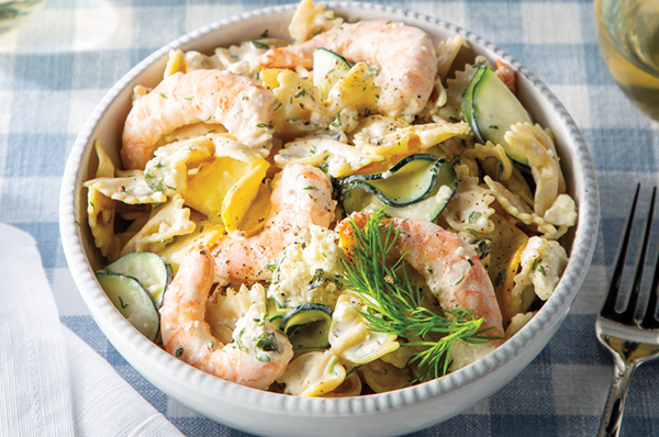 Creamy shrimp pasta salad