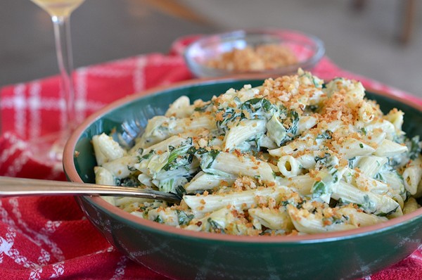 Creamy spinach artichoke penne