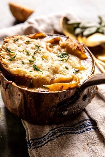 Creamy tortellini French onion soup