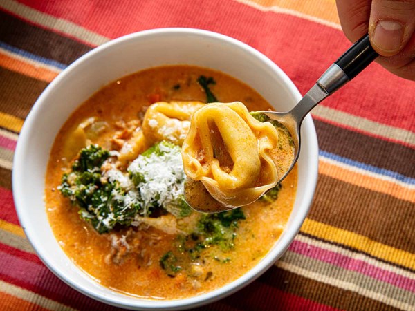 Creamy tortellini soup