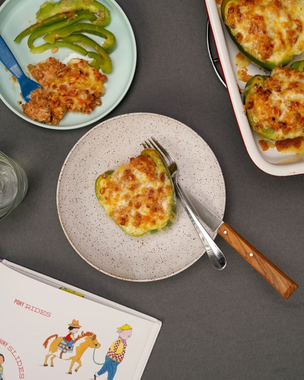 Creamy turkey and rice stuffed peppers