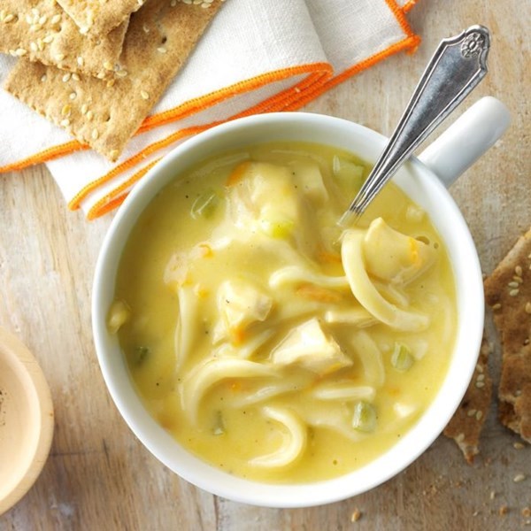 Creamy turkey noodle soup