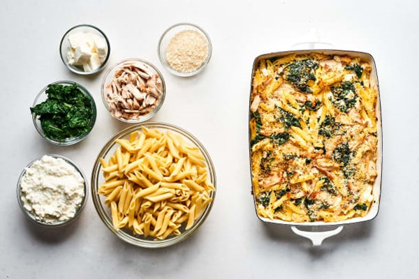 Creamy turkey pasta bake