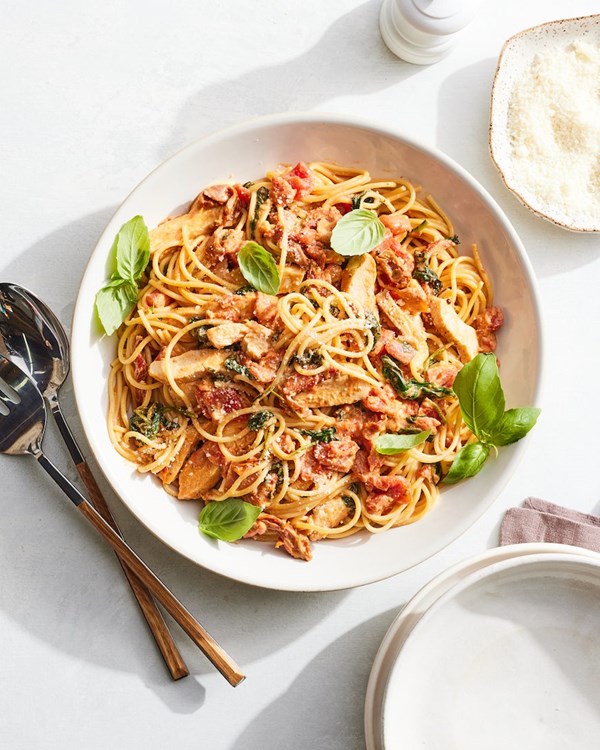 Creamy Tuscan chicken pasta