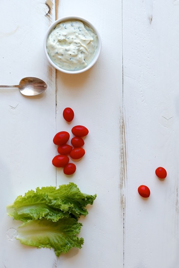 Creamy vegan herb salad dressing