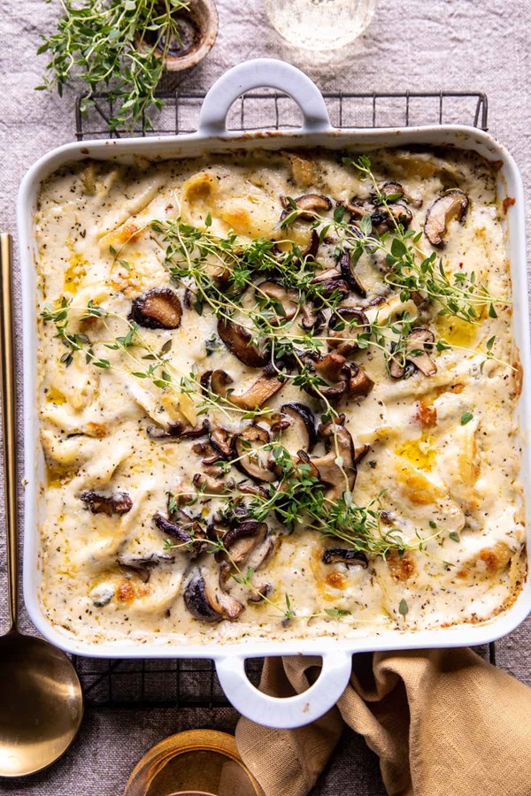 Creamy white wine mushroom stuffed shells