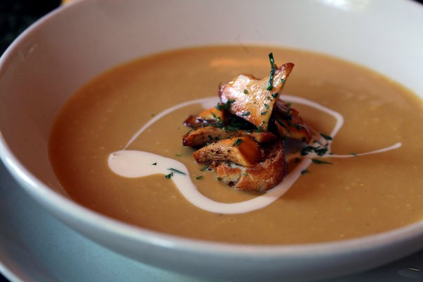 Creamy wild mushroom and parsnip soup