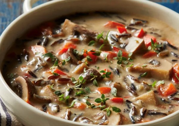 Creamy wild rice soup