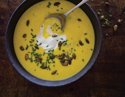 Creamy winter squash soup