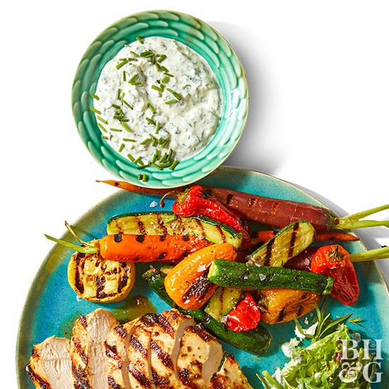 Creamy yogurt-feta marinade