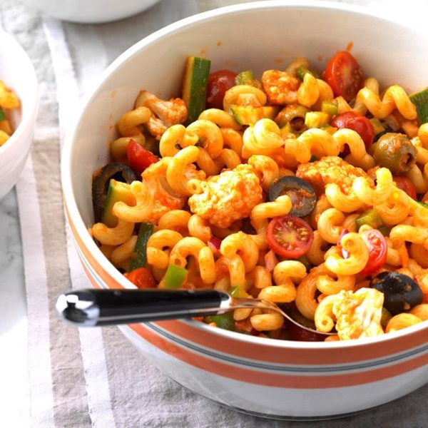 Creepy-crawly pasta salad 