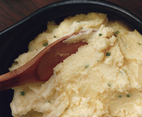 Crème fraîche and chive mashed potatoes