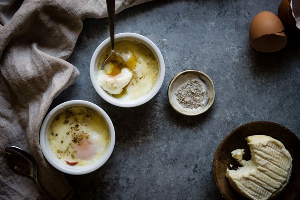 Crème fraîche eggs en cocotte