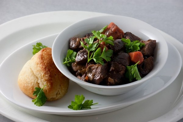 Cremini and beef Bourguignon