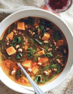 Creole pumpkin & collard greens soup
