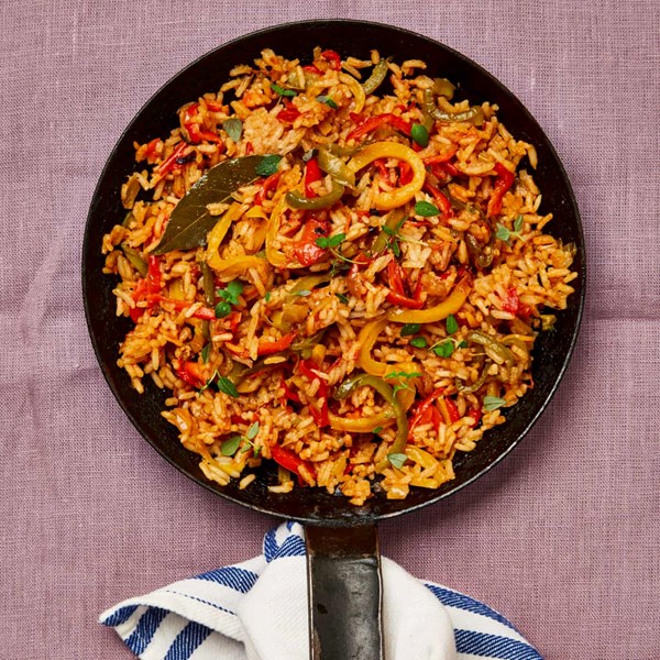 Creole rice with burnt peppers