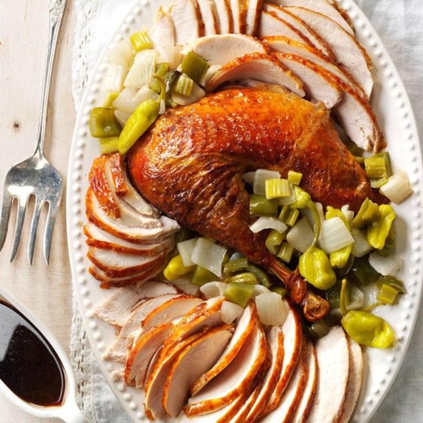 Creole roasted turkey with holy trinity stuffing