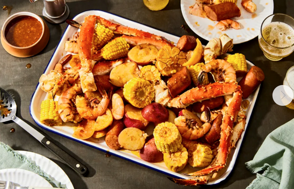 Creole-seasoned seafood boil
