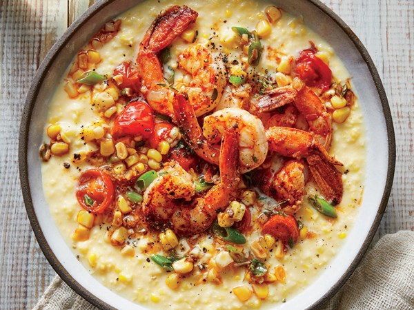 Creole shrimp and creamed corn