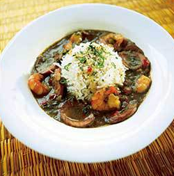 Creole-style shrimp and sausage gumbo
