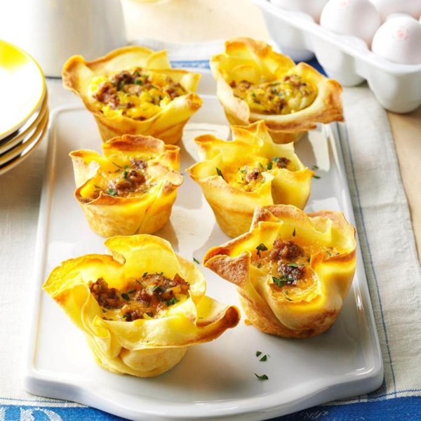 Crepe quiche cups