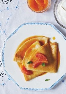Crêpes with citrus salad