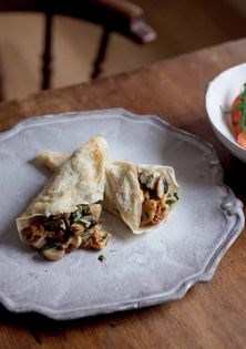 Crêpes with mushrooms and tarragon (Crêpes aux champignons et estragon)