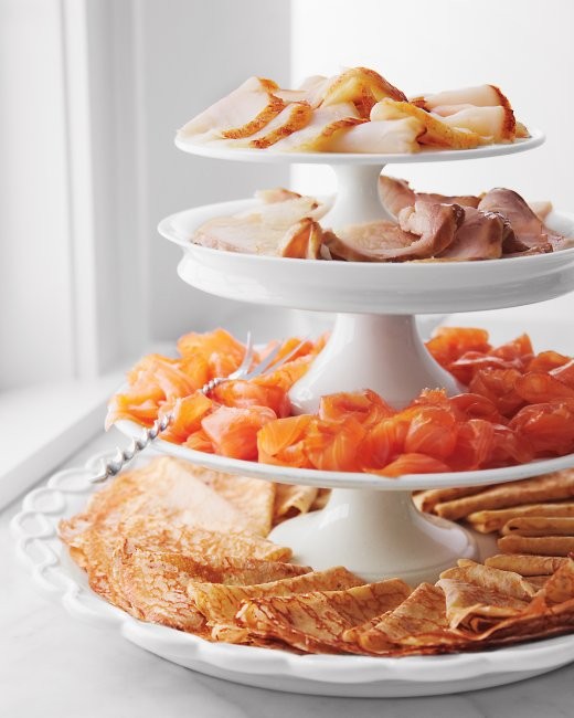 Crêpes with smoked fishes and dill cream cheese
