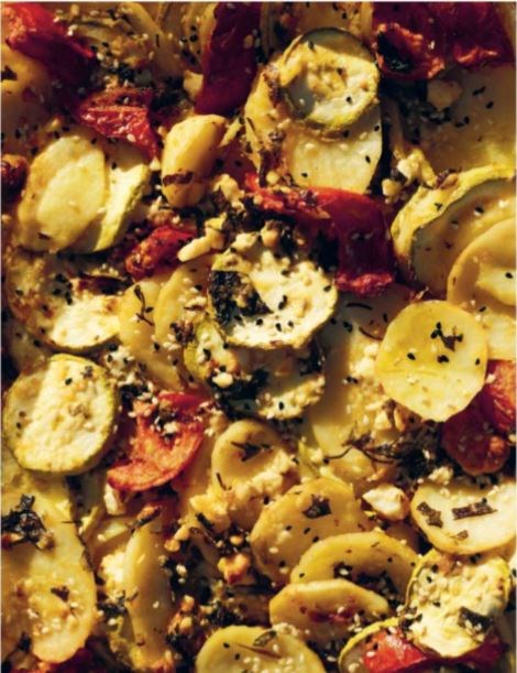 Cretan courgette and feta bake with sesame