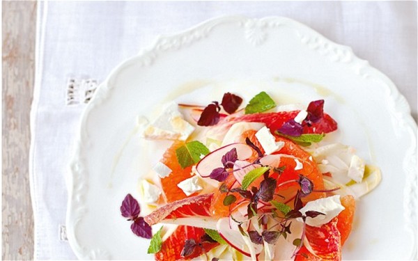 Crimson and white salad