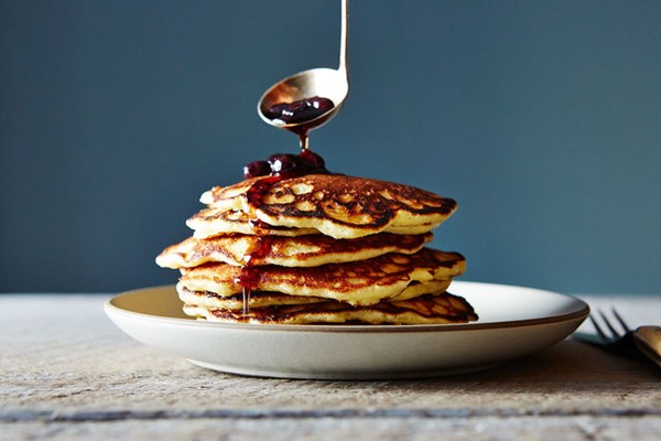 Crisp and tender almond flour pancakes