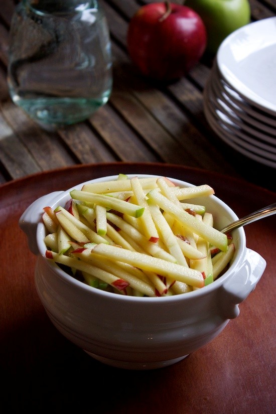 Crisp apple slaw with caramelized cider dressing