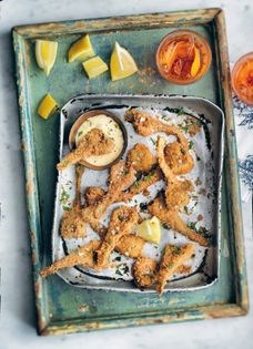 Crisp artichoke fritters with lemon saffron aioli