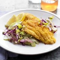 Crisp catfish with apple-celery slaw