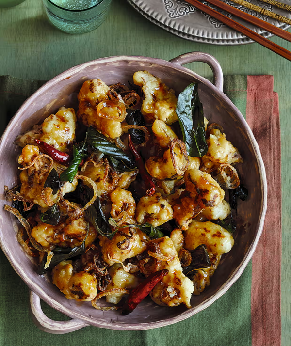 Crisp cauliflower in a sweet tamarind sauce