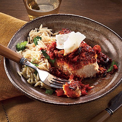 Crisp chicken marinara