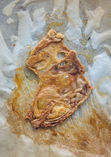 Crisp chicken skin, rosemary mascarpone and bacon jam