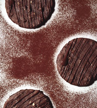 Crisp cocoa-pecan cookies