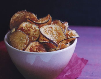Crisp eggplant chips
