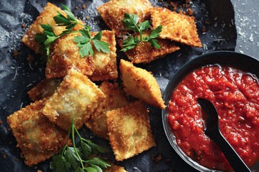 Crisp-fried cheese ravioli