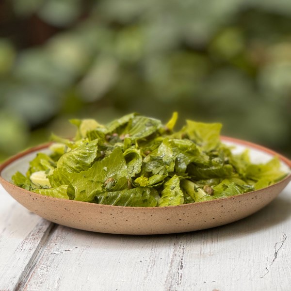 Crisp green salad with parsley and capers