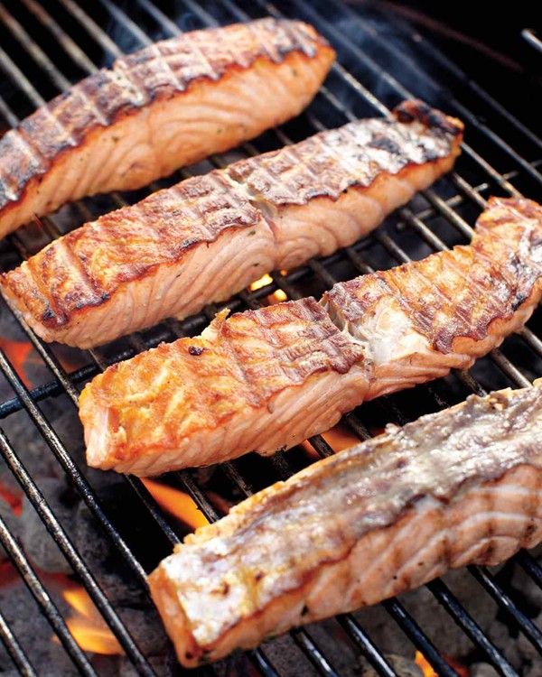 Crisp grilled fish