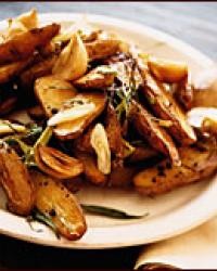 Crisp herb-roasted fingerlings with scallions