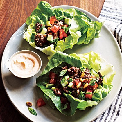 Crisp lamb lettuce wraps