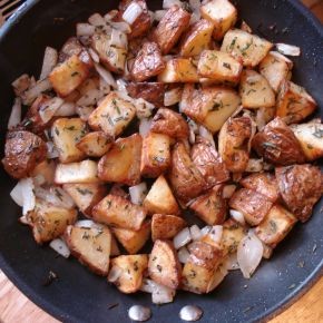 Crisp panfried potatoes (home fries)
